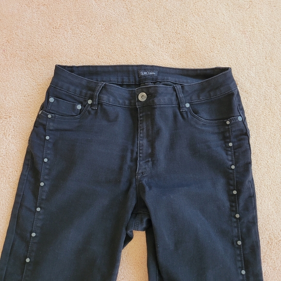 SUKO JEANS Black Studded High Rise Denim Jeans - Picture 3 of 6